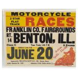 Vintage Franklin Co. Fairgrounds Flat Track Motorc