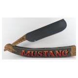 Large Wood Mustang Straight Razor Trade Sign