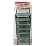 Vintage Wolf's Head Motor Oil Metal Display Rack