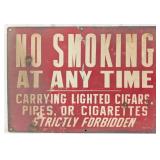 Vintage SSP 'No Smoking At Any Time' Sign
