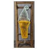 5ft Vintage SST Neon Ice Cream Cone Advertising Si