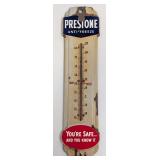 Vintage SSP Prestone Anti-Freeze Embossed Thermome