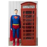 Full Size Vintage British Telephone Booth Wooden R