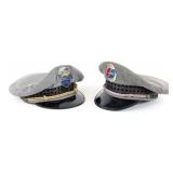 (2) Vintage Greyhound Lines Bus Driver Uniform Hat