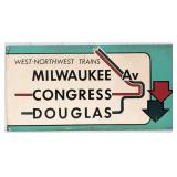 4ft Vintage DST Chicago CTA 'L' Train Station Si