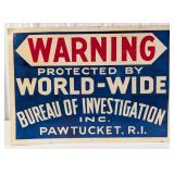 Vintage SST World Wide Bureau Of Investigation War