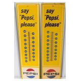 2) Vintage SST Pepsi Soda Advertising Thermometer