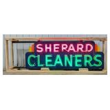 Nearly 8ft Vintage DSP Shepard Cleaners Neon Adver