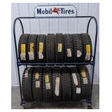 Vintage Mobil Service Station Tire Display Rack Fu