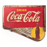 Vintage Drink Coca-Cola Metal Flange Advertising S