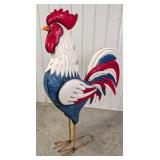 Giant 6ft Patriotic Rooster / Chicken Metal Statue