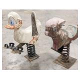 Vintage Duck and Pig Playground Spring Rides