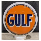Early Gulf Service Station Gas Pump Globe w/ Milk