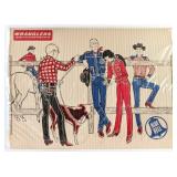 Vintage 1960's Wrangler Blue Bell Jeans Advertisin