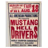 Large Vintage Huron Co. Fair Mustang Hell Drivers