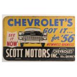 3ft Original 1956 Chevrolet Scott Motors Dealershi
