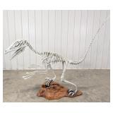 8ft Life Size Velociraptor Dinosaur Skeleton Fiber