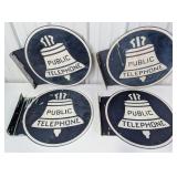 4) Vintage 20in DST Bell Public Telephone Flange A