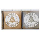 2) Vintage 18in DSP Bell Public Telephone Flange A