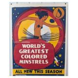 Large Ca.1930s Worlds Greatest Colored Minstrels A
