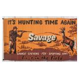 Rare Savage Fire Arms Corrugated Banner / Hunting