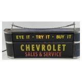 Chevrolet Sales & Service ROG Glass Lighted Advert