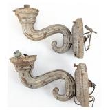 Set Of Vintage Gas Station Pump Globe Cast Iron Wa