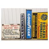4) Large Vintage Advertising Signs / Goodyear / GE