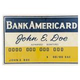 Single Sided Bank Americard Metal Sign