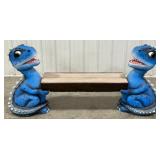 6ft Fiberglass Baby Dinosaur Bench