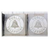 2) Vintage 18in DSP Bell Public Telephone Flange A