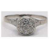Vintage 14K White Gold Diamond Ring