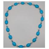 14K Gold Oscar Friedman Turquoise & Diamond Neckla