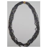 14K Gold Clasp 7 Strand Iridescent Japanese Rice P