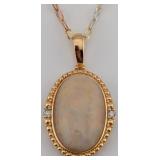 Sterling/18K Gold Overlay 15.11 ctw Opal &  Diamon