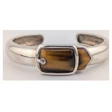 Sterling Tigers Eye "Buckle" Cuff Bracelet