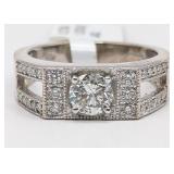 14K Gold Round Cut 1.02 Carat Diamond Center Stone