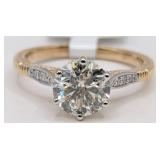 14K Gold Aaron Gofflieb 1.81 Carat Center Diamond