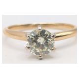 14K Gold Diamond Solitaire Ring