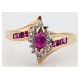 10K Gold Ruby & Diamond Ring