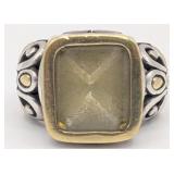 Sterling & 18K Gold Filigree Citrine Ring