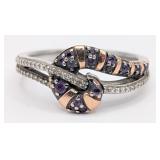Sterling & 10K Gold Amethyst & Sapphire Disney Che