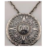 Vintage Sterling Mexico Mayan Sun God Calendar Pen