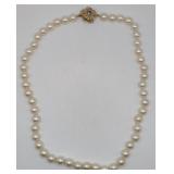 14K Gold Sapphire Pearl Necklace