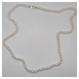 14K Gold Clasp Pearl Necklace