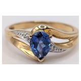 10K Gold Tanzanite & Diamond Ring