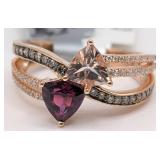14K Rose Gold Trillion Cut 0.53 Carat Morganite Ga