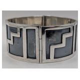 Vintage Sterling Mexico Wide Cuff Link Bracelet