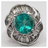 14K Gold Emerald & Diamond Estate Ring