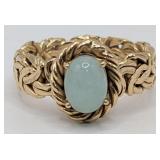 14K Gold Jade Ring